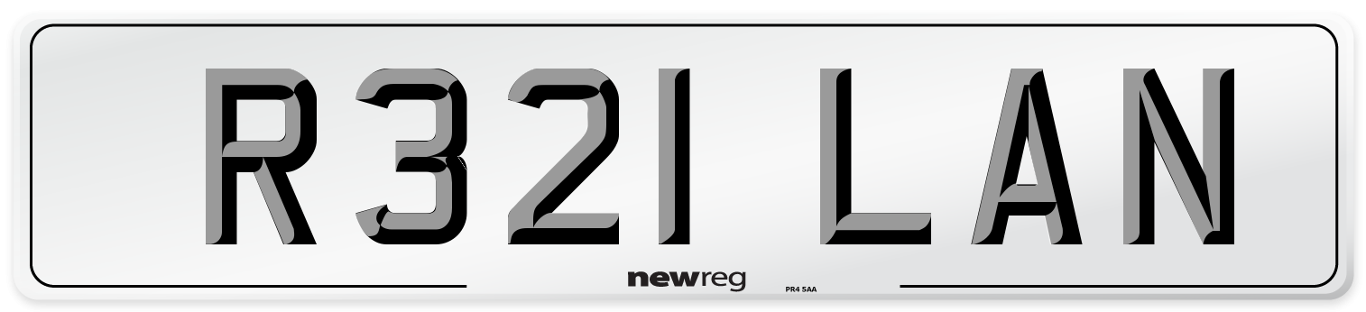 R321 LAN Number Plate from New Reg